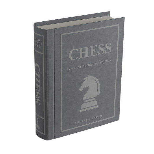 WS Game Company chess vintage bookshelf box displayed as elegant library décor