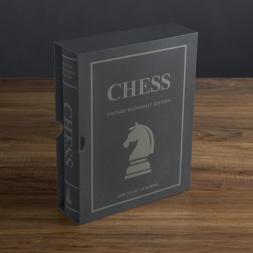 WS Game Company linen slipcase protecting the chess set