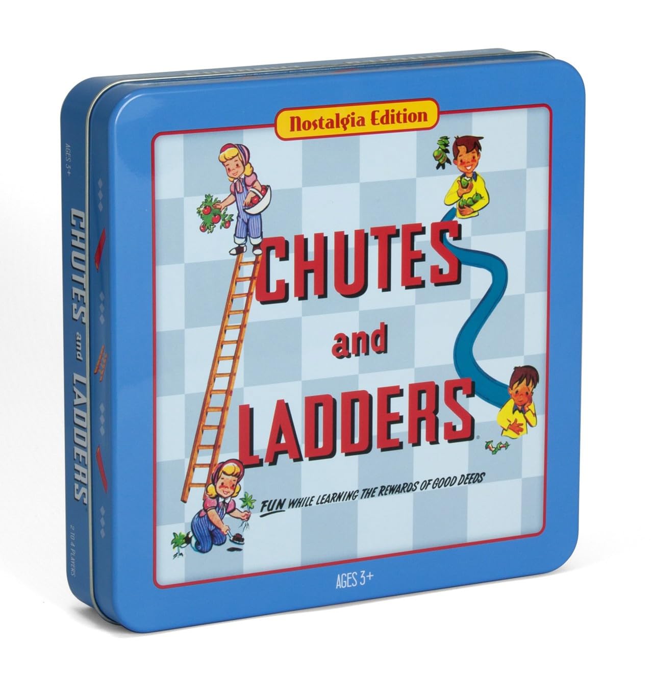 WS Game Company Chutes and Ladders Nostalgia Edition gameboard with vintage artwork for authentic family play