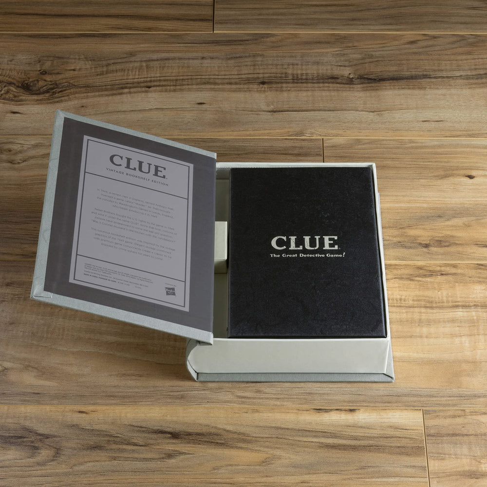 WS Game Company Clue Vintage Bookshelf Edition pencils and notes pad for clue tracking.