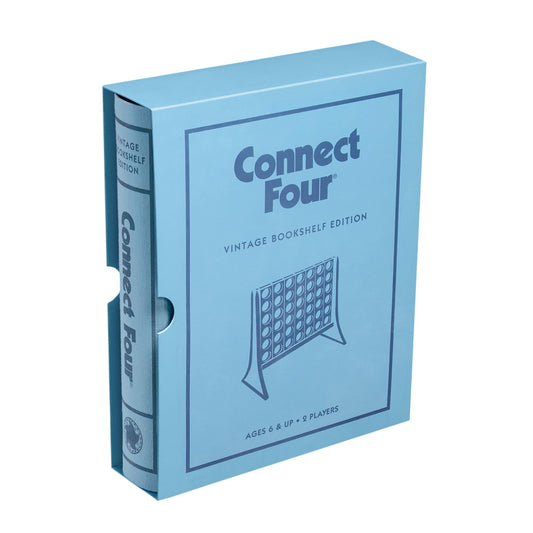 WS Game Company Connect Four Vintage Bookshelf Edition board for fast two-player matches.
