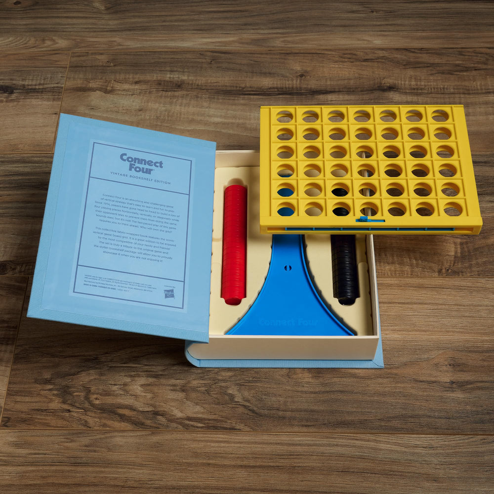 WS Game Company Connect Four Vintage Bookshelf Edition compact contents pack.