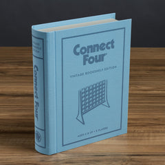 WS Game Company Connect Four Vintage Bookshelf Edition dimensions show slim profile.