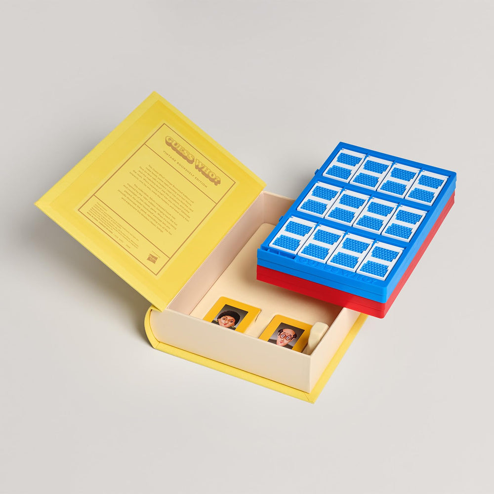 WS Game Company Guess Who? Pre-assembled face cards and components capture authentic look.