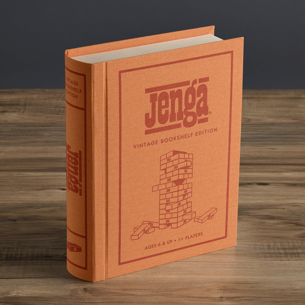 WS Game Company Jenga compact case with dimensions 10.6 x 8.5 x 2.5 inches