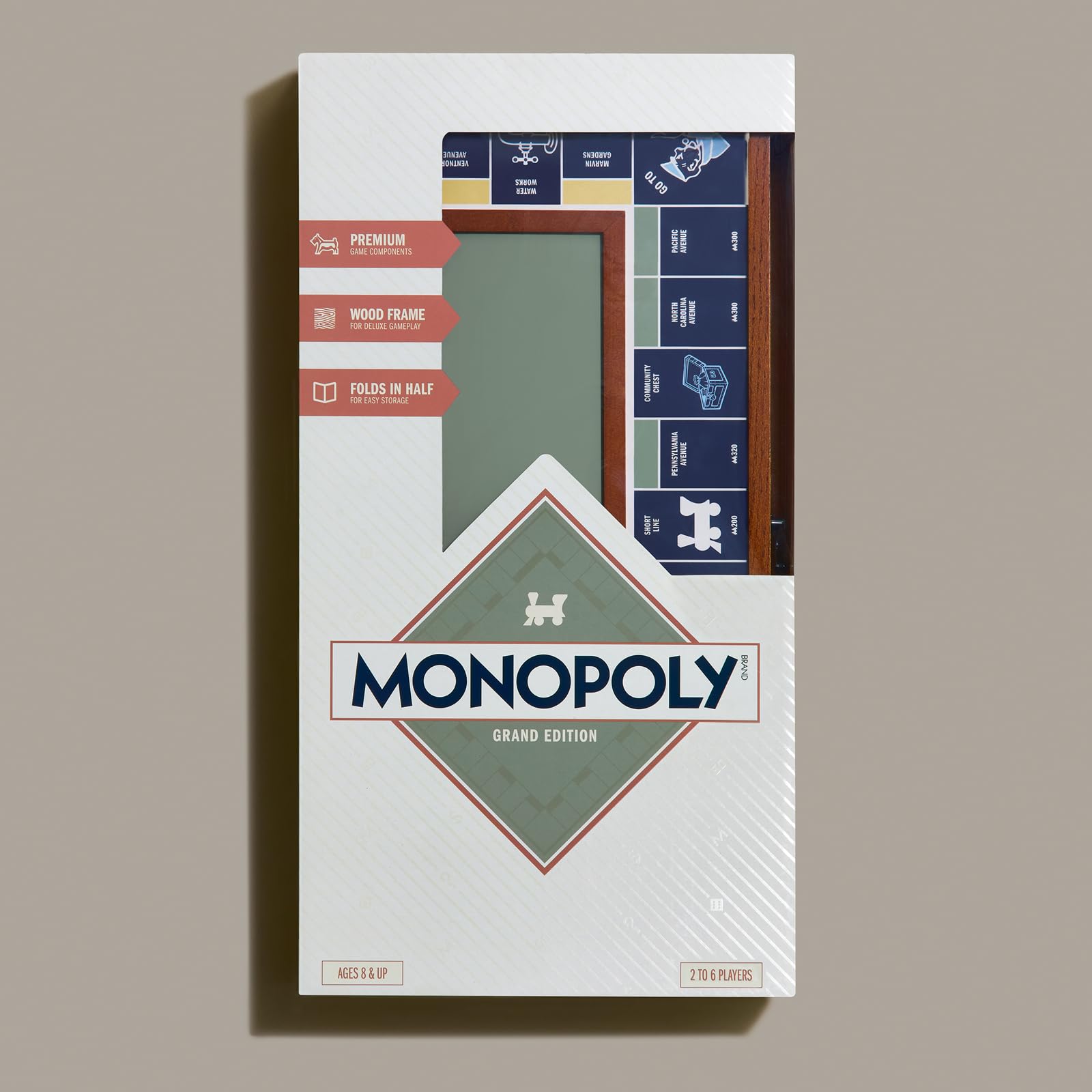 WS Game Company Monopoly Grand official Hasbro license reassures authenticity for collectors.