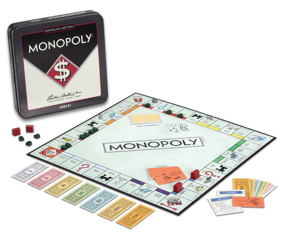 WS Game Company Monopoly Nostalgia Edition ivory dice and money support traditional gameplay