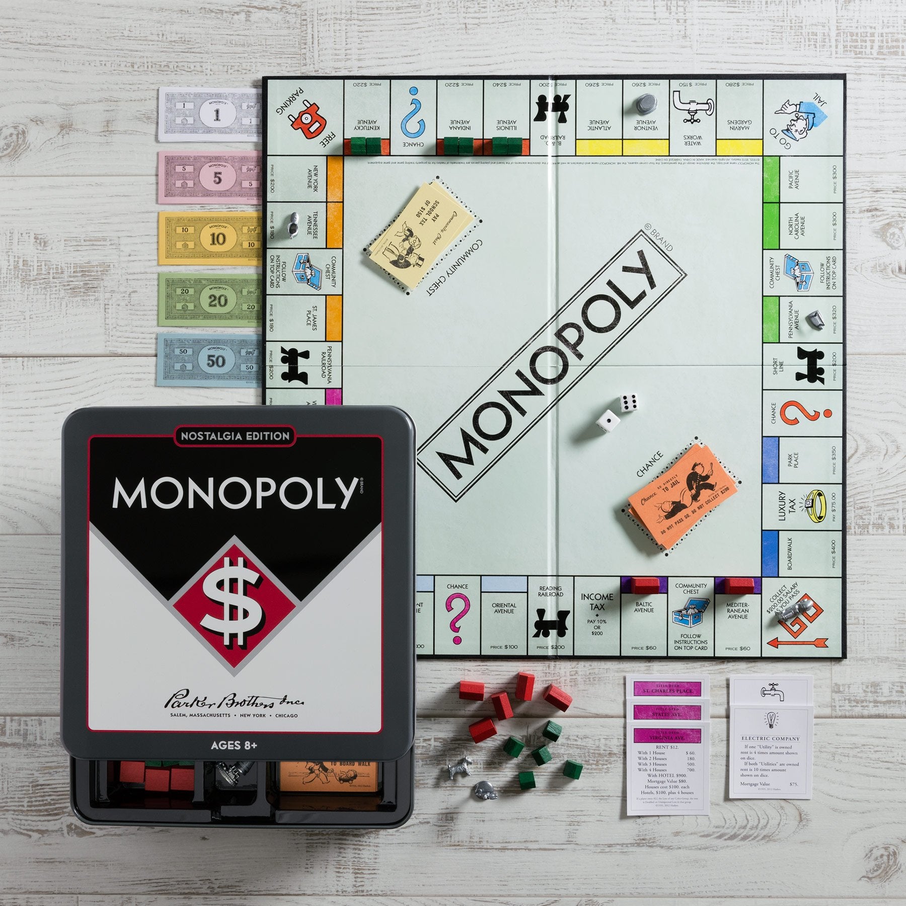 WS Game Company Monopoly Nostalgia Edition tin lid highlighting collectible packaging ideal for display