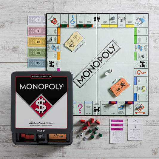 WS Game Company Monopoly Nostalgia Edition tin lid highlighting collectible packaging ideal for display