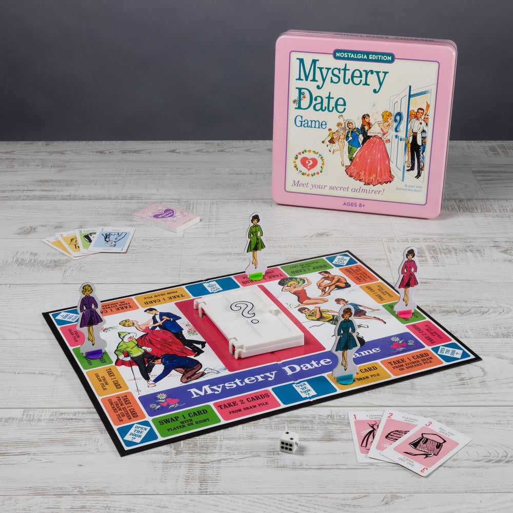 WS Game Company Mystery Date Nostalgia Edition vintage clothing cards and die for authentic play.