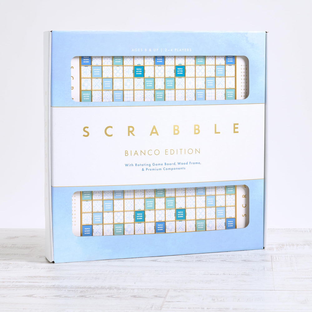 WS Game Company Scrabble Bianco Edition premium tiles for smooth handling.