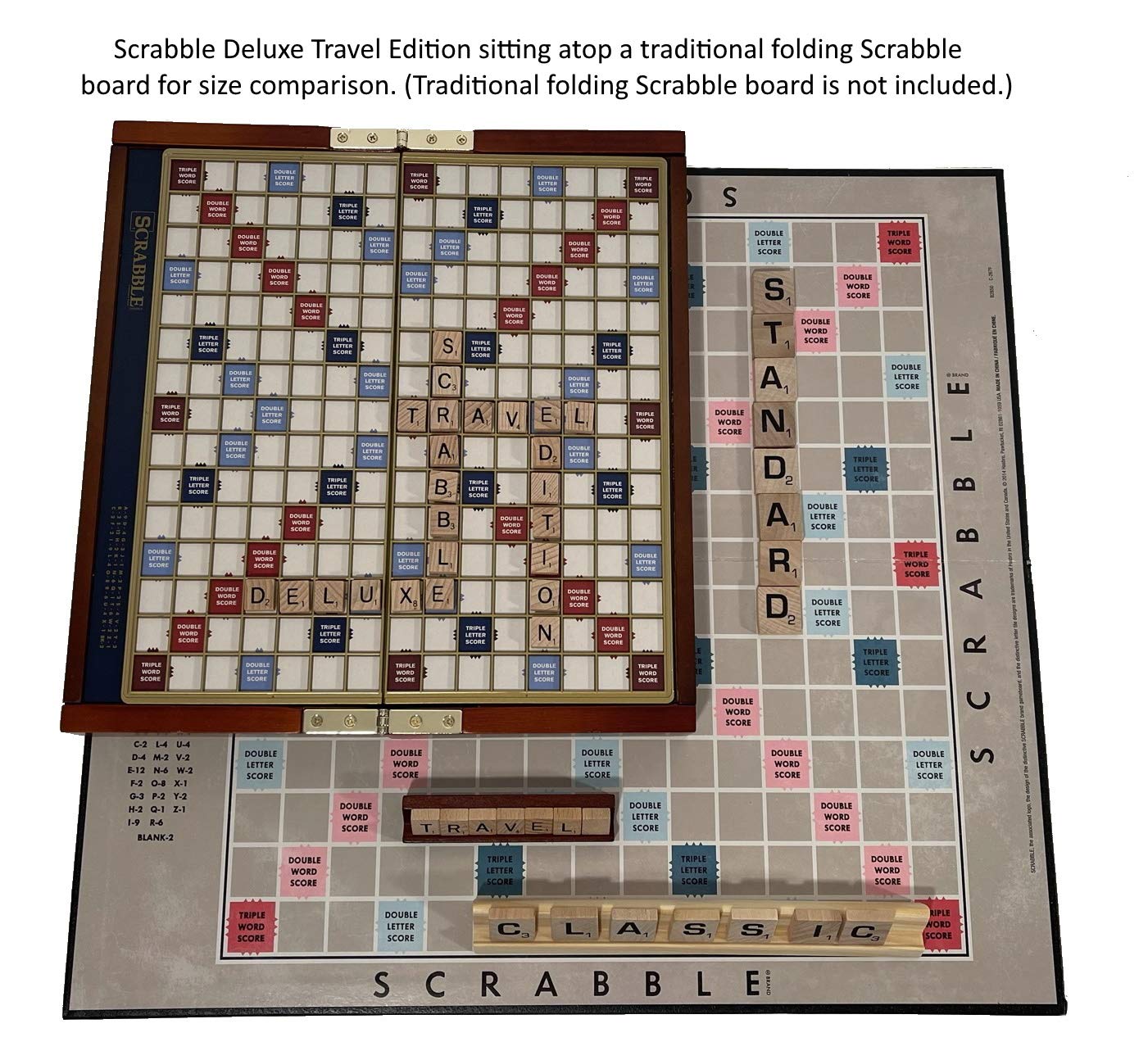 WS Game Company Scrabble Deluxe Travel includes tiles and racks.