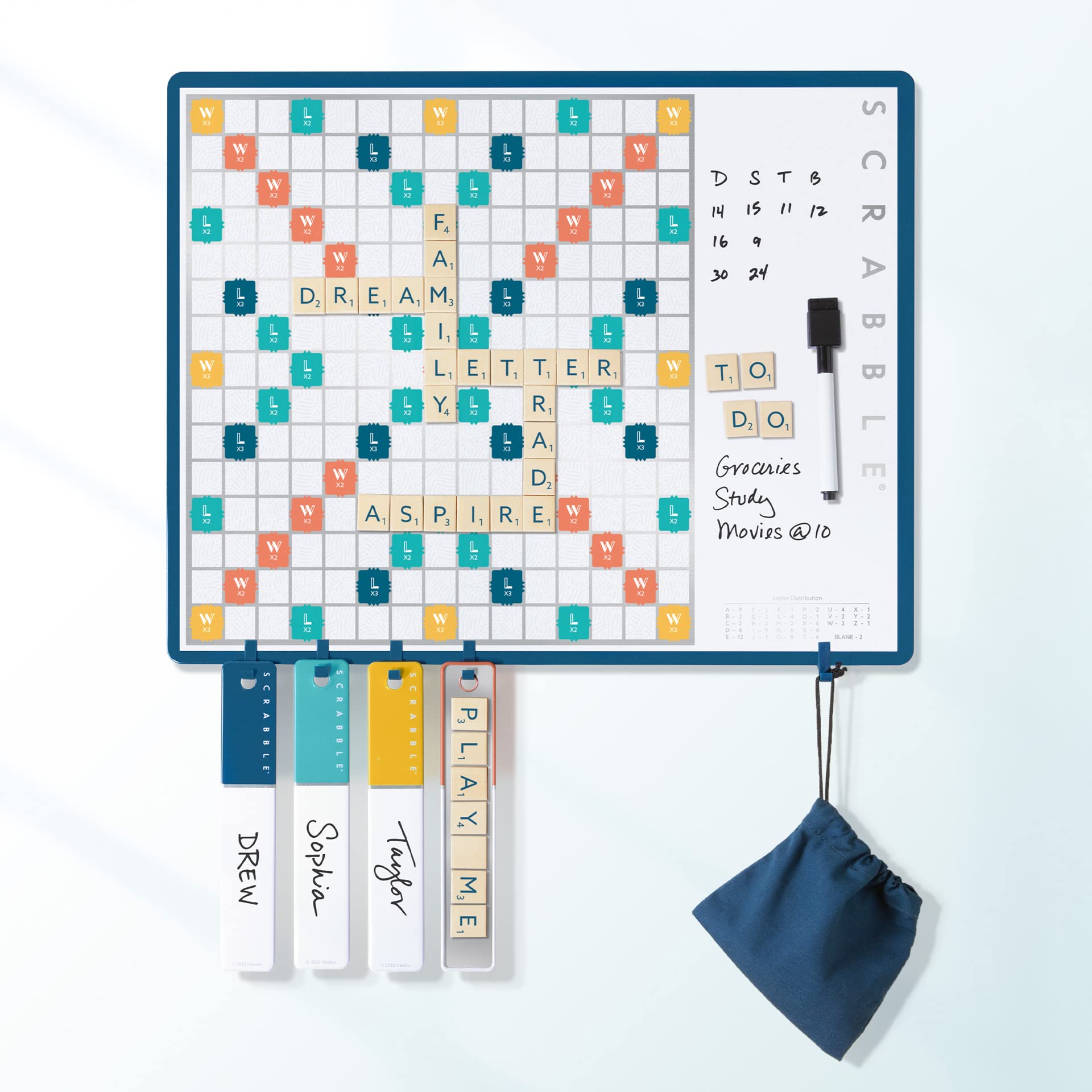 WS Game Company Scrabble magnetic wood tiles for smooth gameplay.