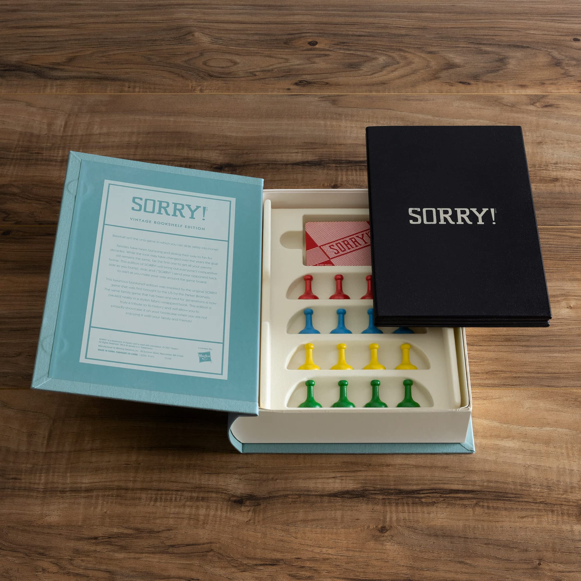 WS Game Company Sorry wooden pawns provide tactile pieces for smooth gameplay