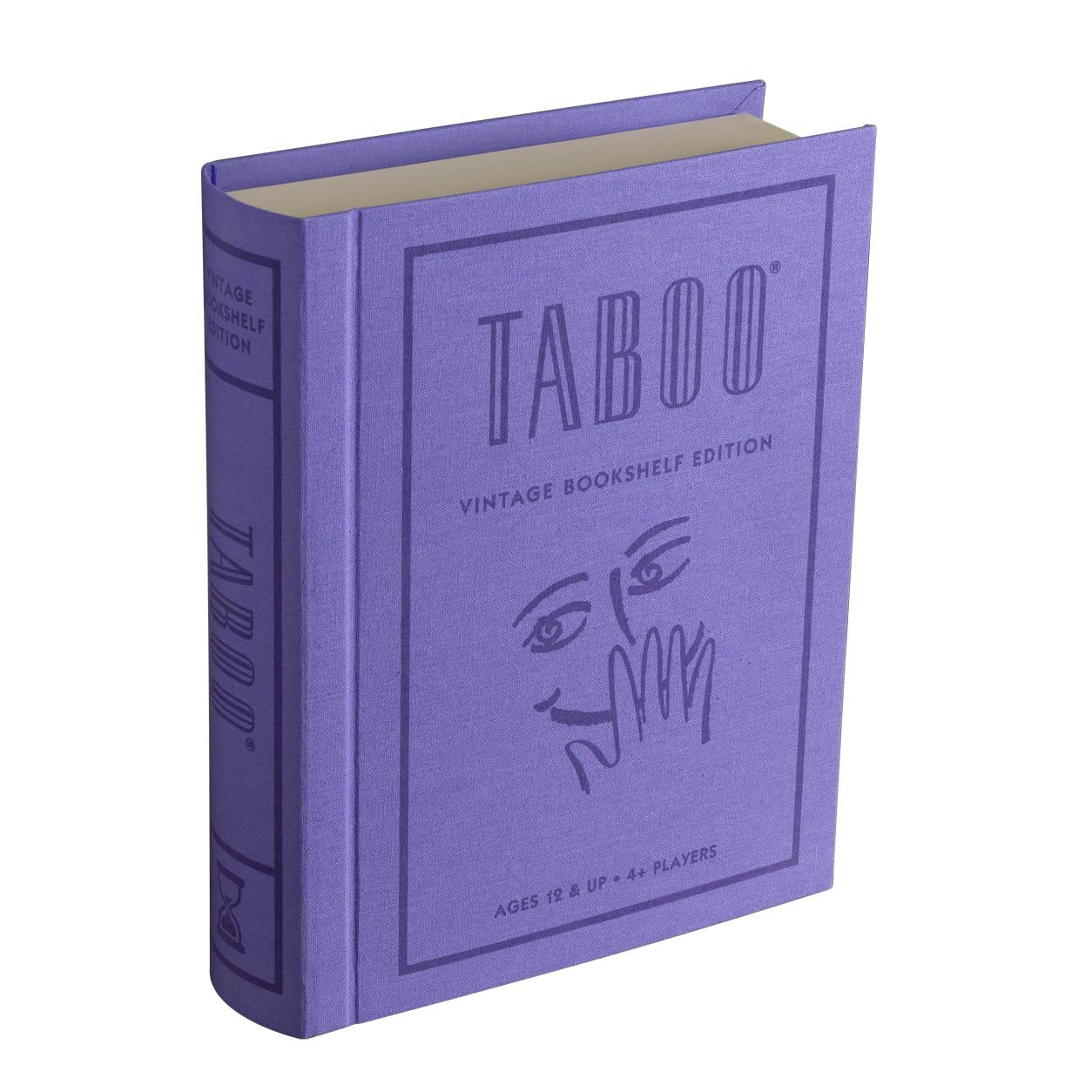 WS Game Company Taboo Vintage Bookshelf Edition—open box for quick setup and easy storage.