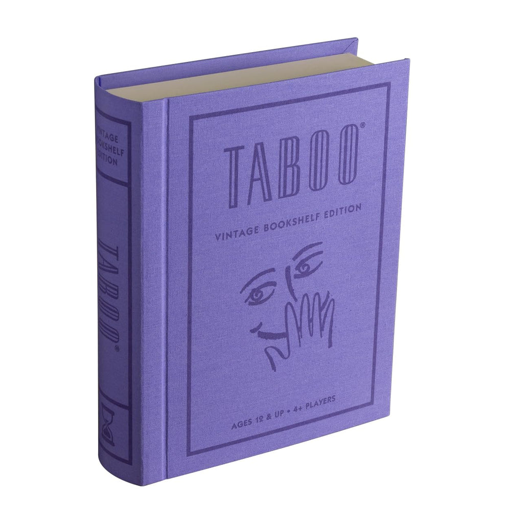 WS Game Company Taboo Vintage Bookshelf Edition—open box for quick setup and easy storage.