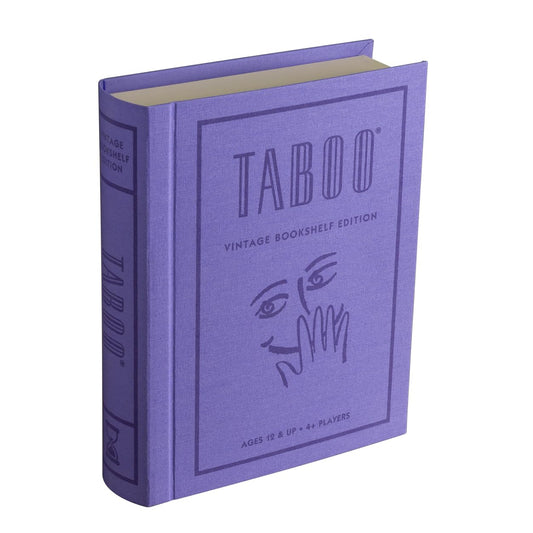 WS Game Company Taboo Vintage Bookshelf Edition—open box for quick setup and easy storage.