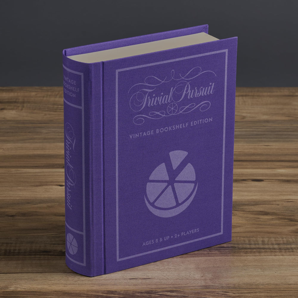 WS Game Company Trivial Pursuit Vintage Bookshelf Edition slipcase adds shelf appeal.