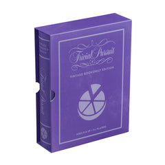 WS Game Company Trivial Pursuit Vintage Bookshelf Edition compact storage saves space.