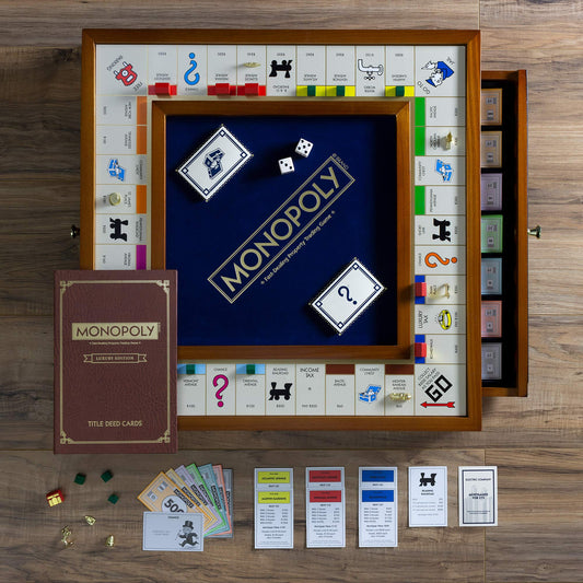 Gold-tone tokens from Monopoly Trophy Edition ready for dramatic gameplay.