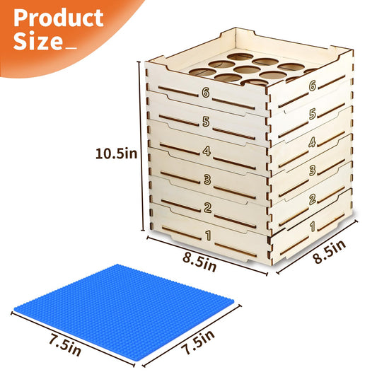 WSBXBB Lego sorter with five sizes helps categorize bricks by size for easy building.