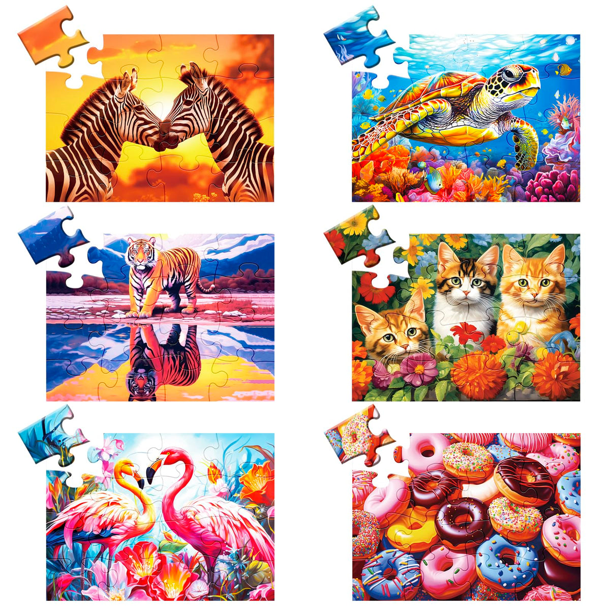 WSCXSC 6-pack large-piece puzzles for easy, engaging senior activity