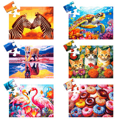 WSCXSC 6-pack large-piece puzzles for easy, engaging senior activity