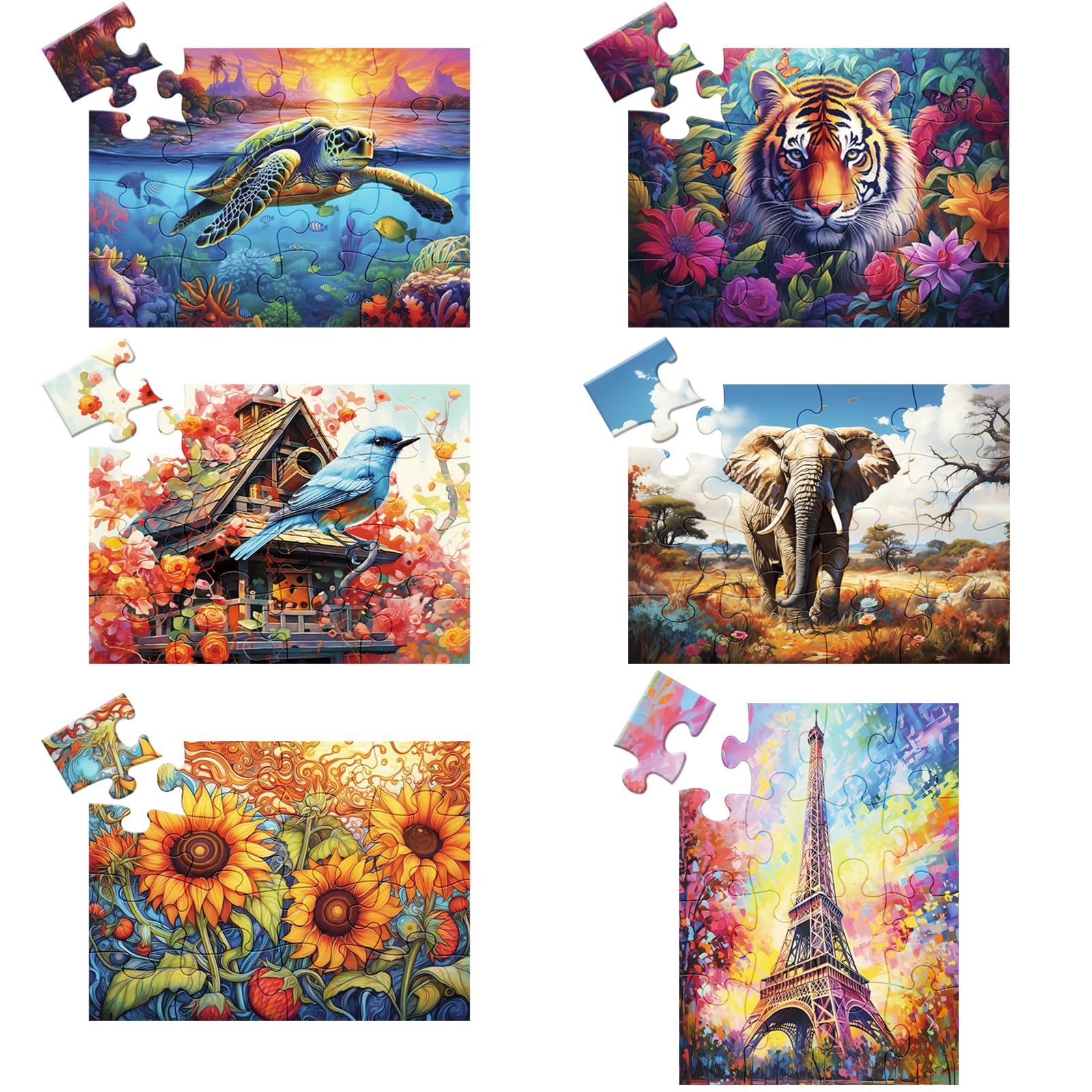 WSCXSC 6pack puzzles nursing home scene with large pieces for group activities