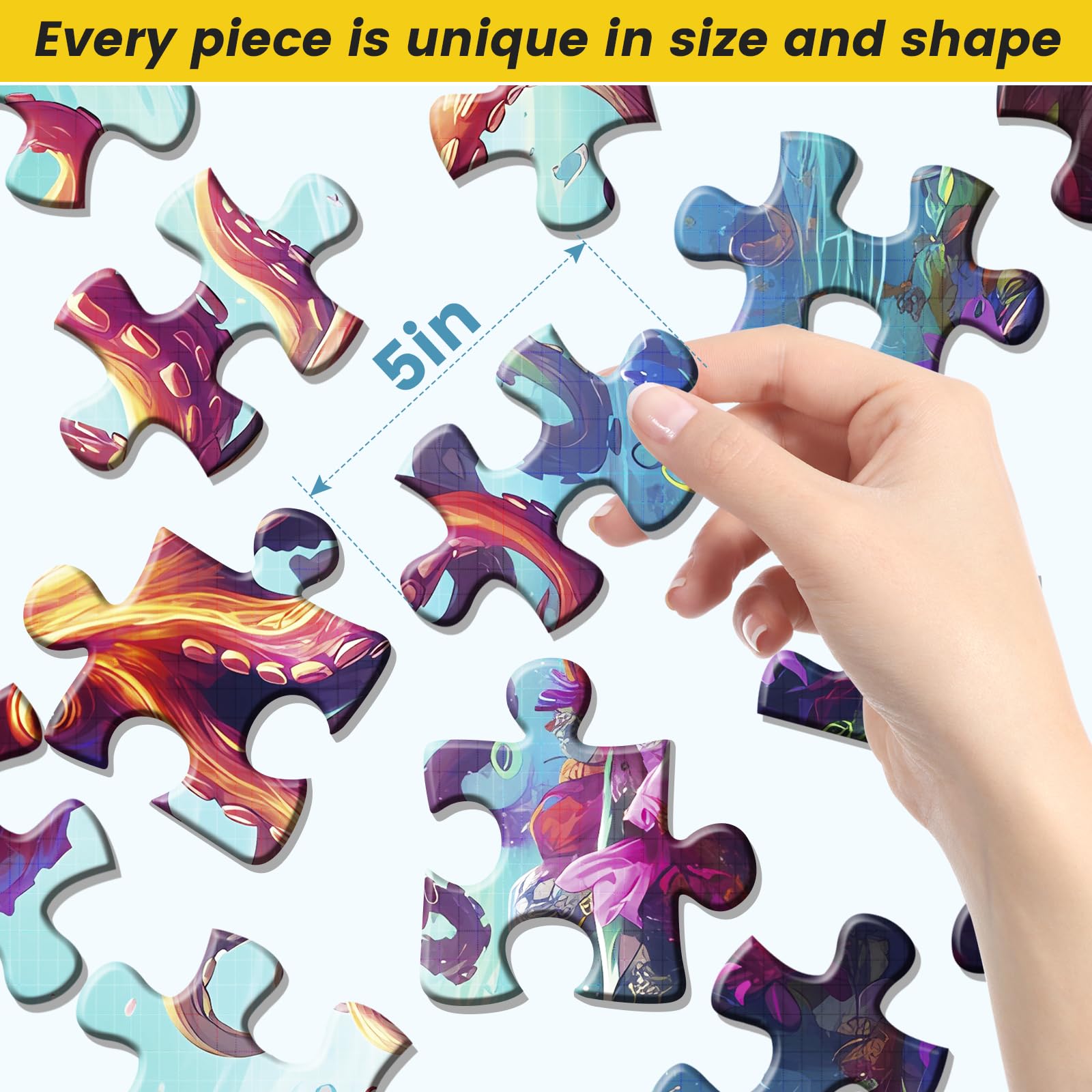 WSCXSC 6-pack puzzle butterfly image offers soothing color contrast for focus.