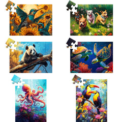 WSCXSC 6-pack puzzle hummingbird image promotes calm concentration and family bonding.