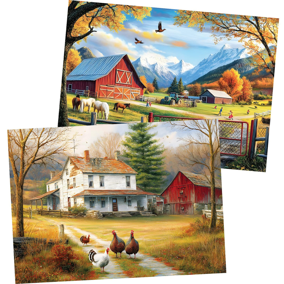 WSCXSC autumn farm puzzle 300pc with vibrant colors for immersive solving.