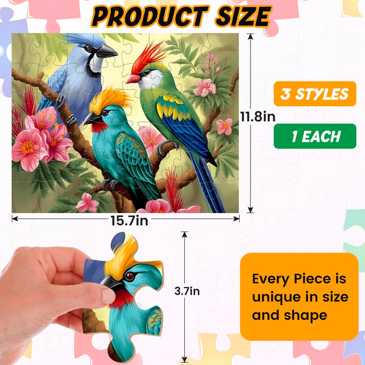 WSCXSC bird-themed 48-piece puzzle for seniors' leisure