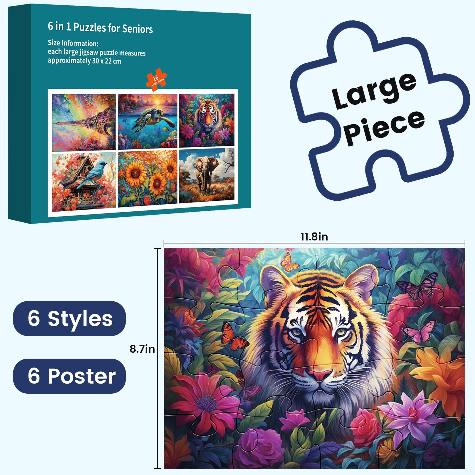 WSCXSC dementia puzzles large pieces and easy grip support