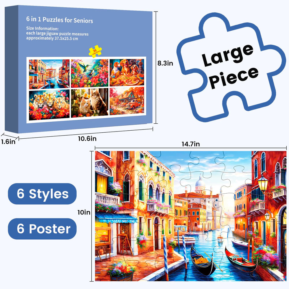 WSCXSC large-piece puzzles designed for seniors support dexterity and concentration during activities.