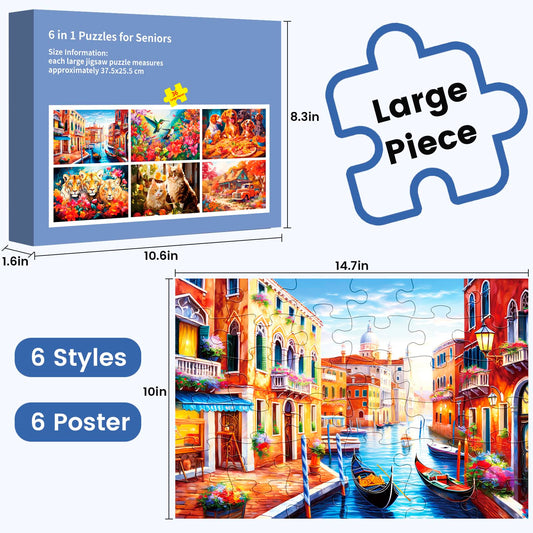 WSCXSC large-piece puzzles designed for seniors support dexterity and concentration during activities.