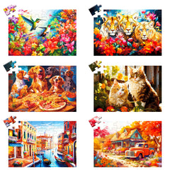 WSCXSC six-pack 36-piece puzzles offer engaging activity with easy handling for seniors.