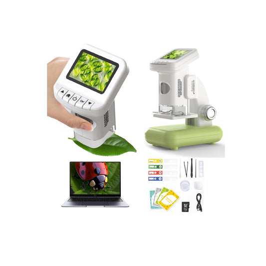 WSDMIC 1200x kids microscope with 2-inch screen for detailed on-the-go viewing.