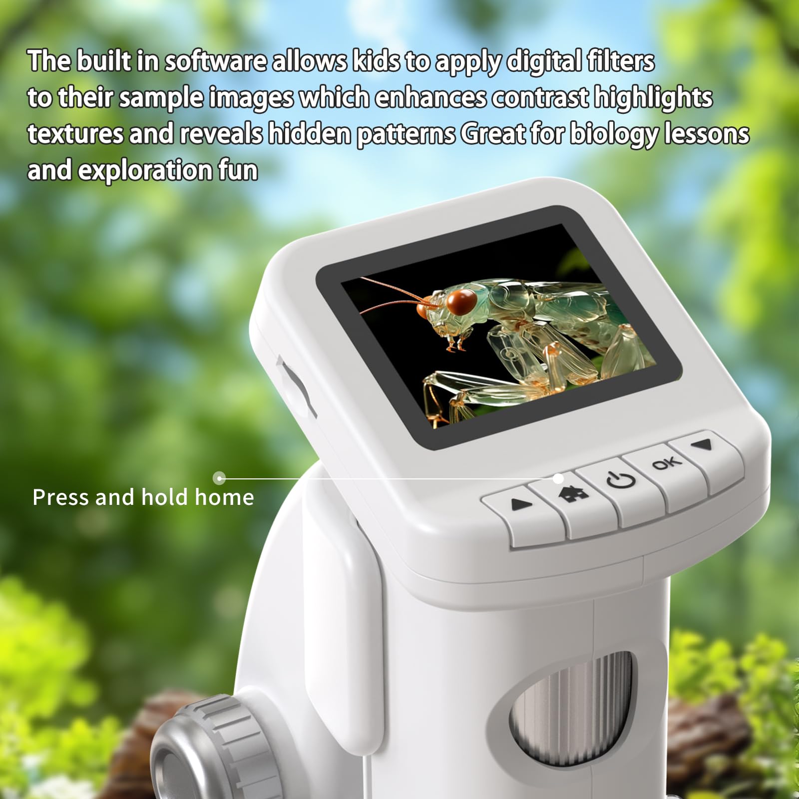 WSDMIC LCD viewing lets kids capture moments without extra devices.