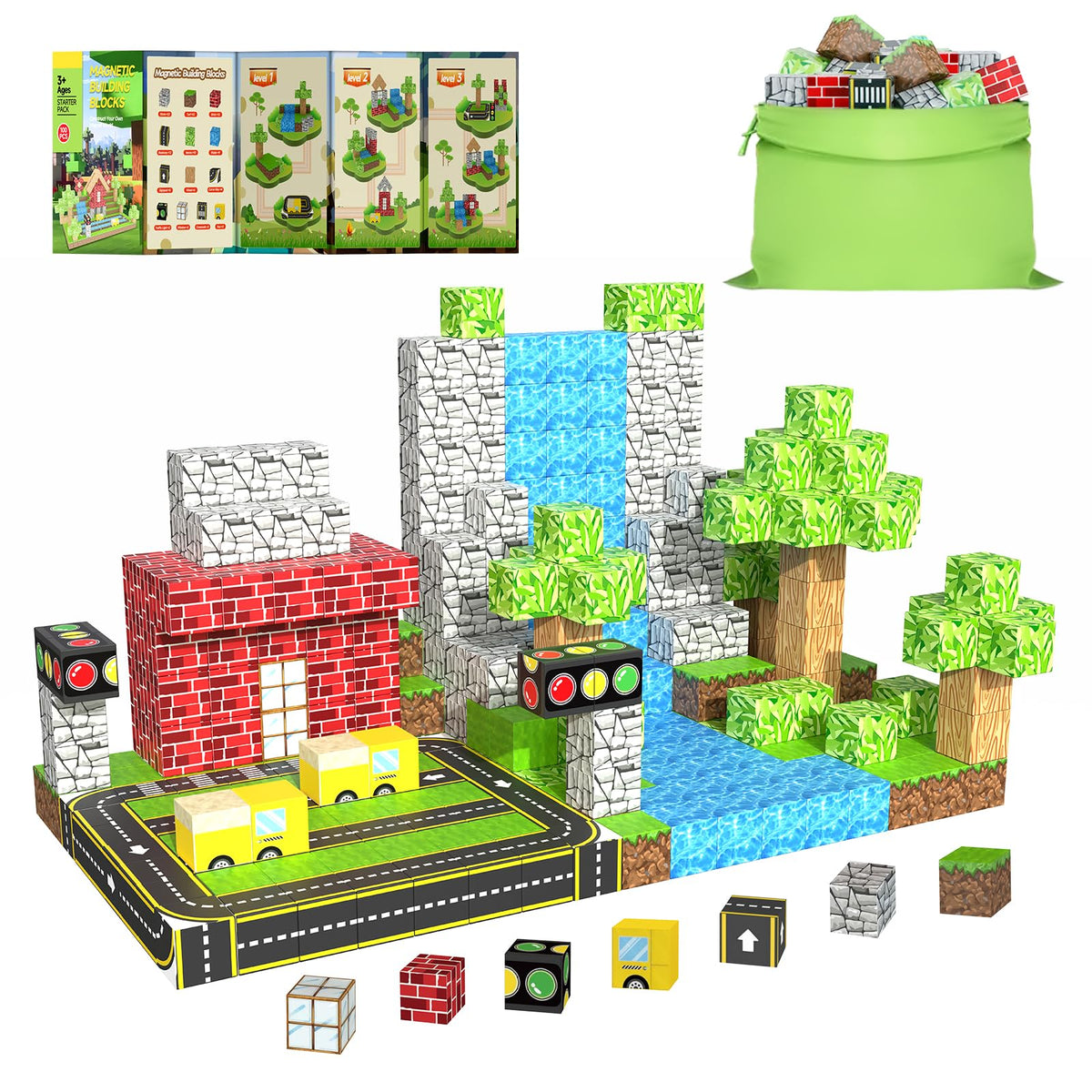 WSHIMIN magnetic building blocks collection for open-ended construction play
