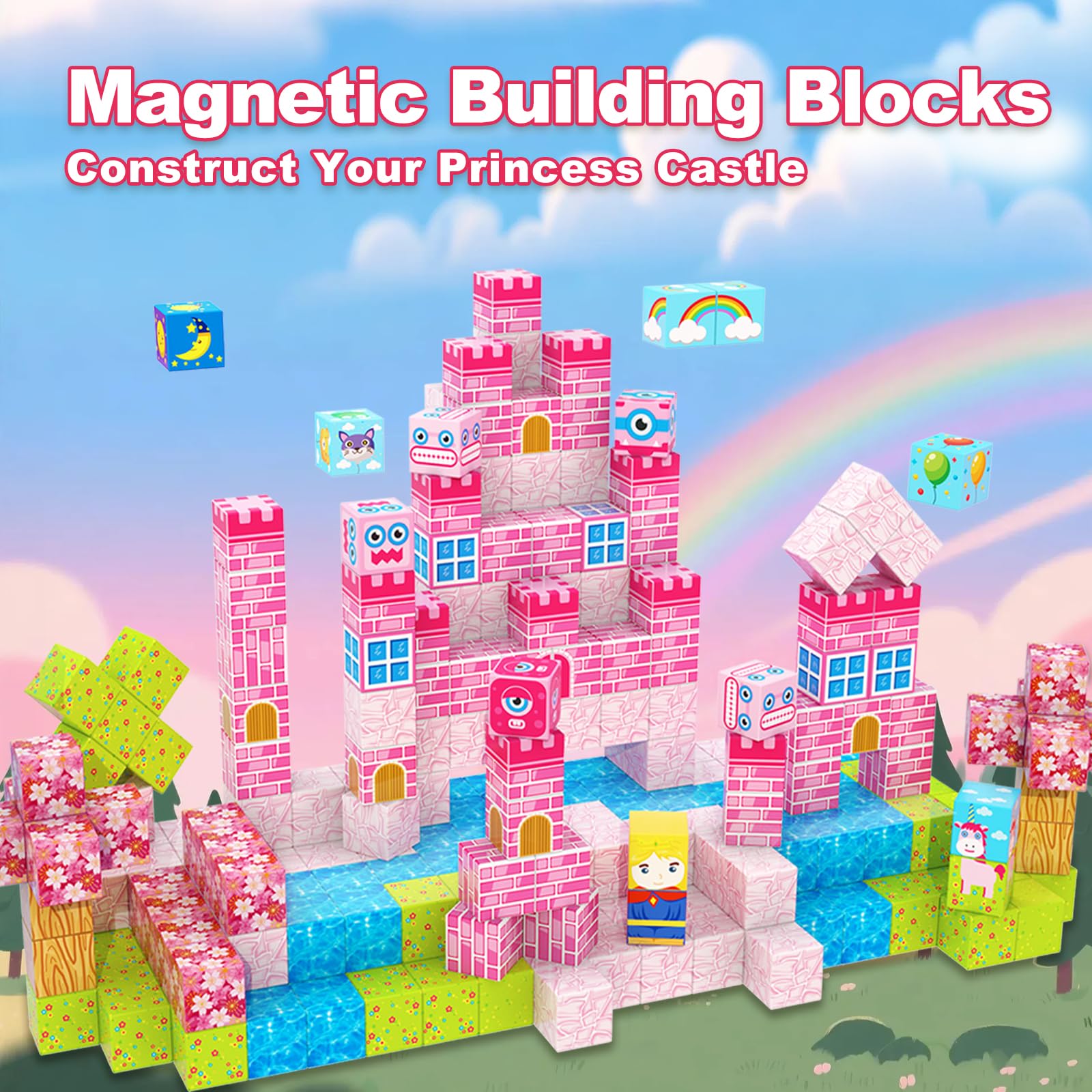 WSHIMIN pink monsters design close-up, inviting imaginative storytelling during playtime.