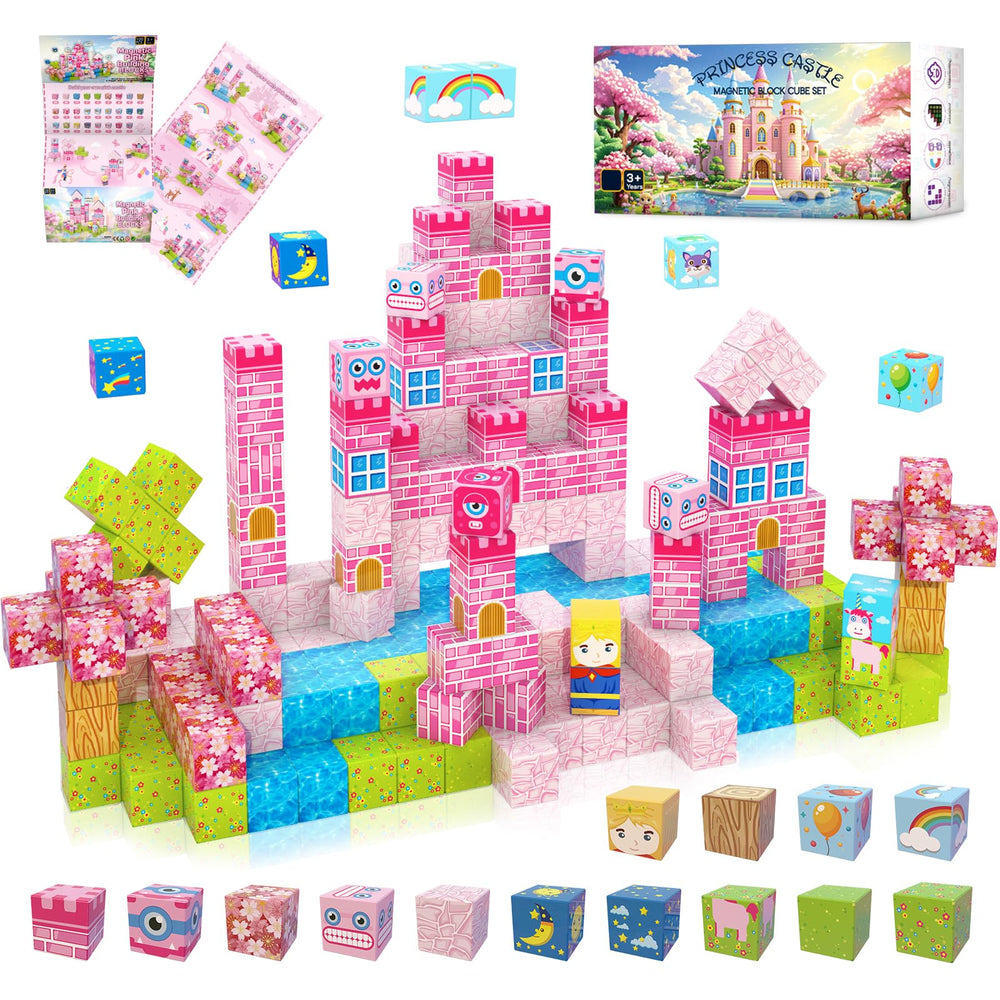 WSHIMIN Princess Castle magnetic blocks in action, sparking creative play and STEM learning.