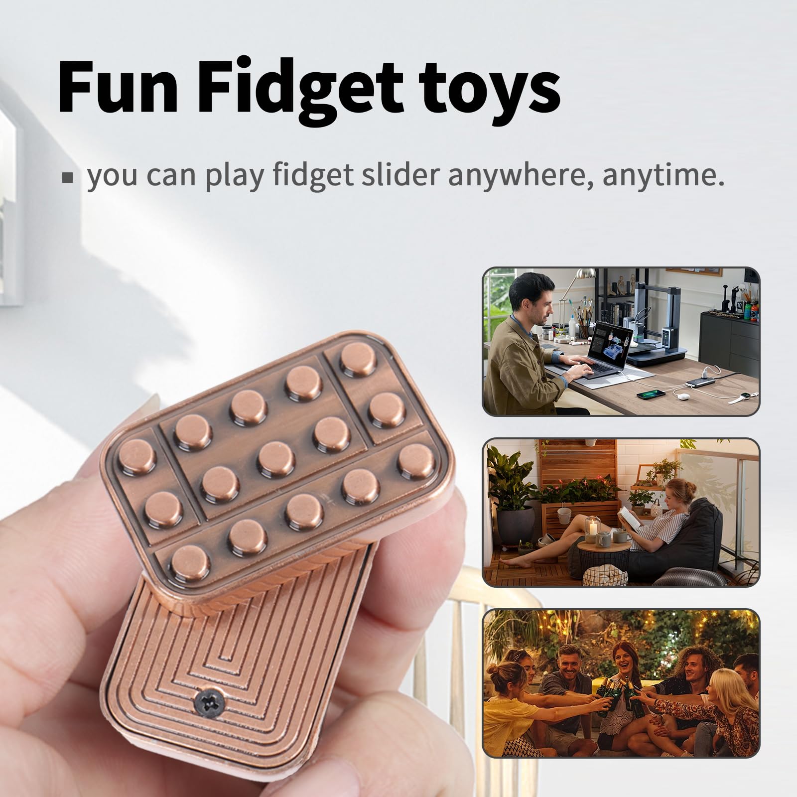 WSHWXY fidget slider in hand for discreet focus during work.