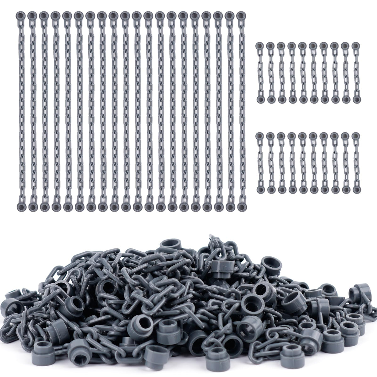 WSRYLTCH 21-link chain close-up with durable joints for stable builds.