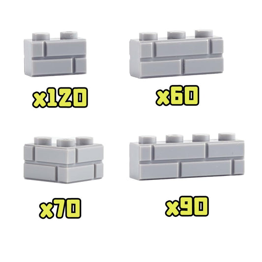 WSRYLTCH 1x2 bricks provide versatile sections with practical detailing.