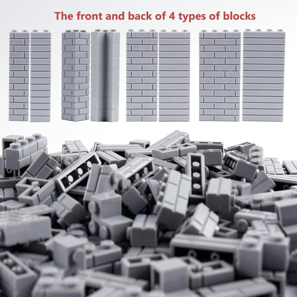 WSRYLTCH 1x3 bricks enable varied wall heights and textures.