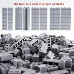 WSRYLTCH 1x3 bricks enable varied wall heights and textures.