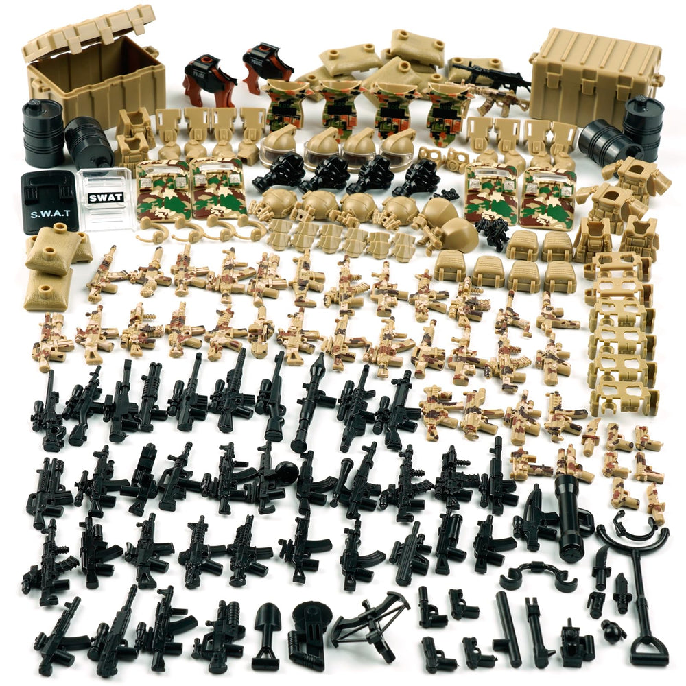 WSRYLTCH military weapons pack contents for imaginative play and display.