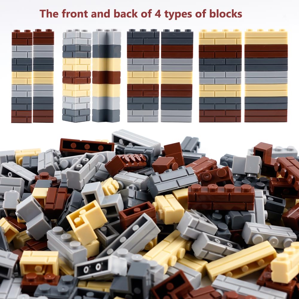 WSRYLTCH Wall Classic Bricks 1x4 bricks support sturdy sections for fortresses.