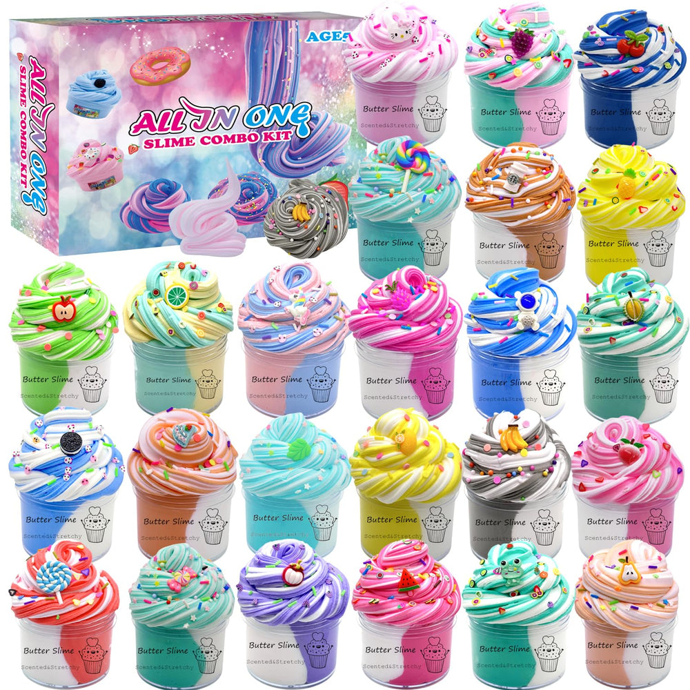 wtelnbton butter slime kit with 24 packed containers for soft, tactile play