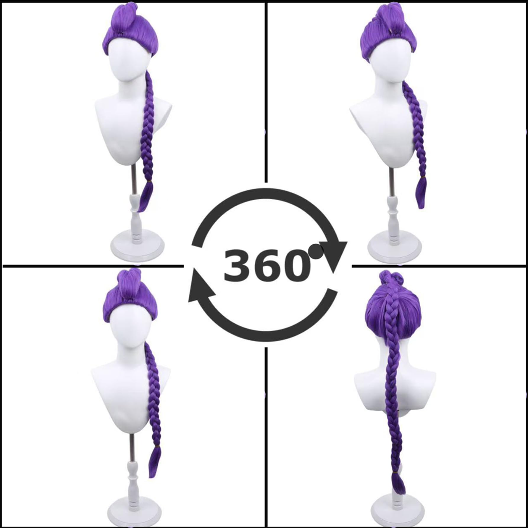 WTHCOS purple braid wig for girls offers heat-friendly styling for costumes.